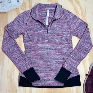 Lululemon Runderful 1/2 Zip 6 Berry Rumble Space Dye Camo Rulu Running Thumbhole